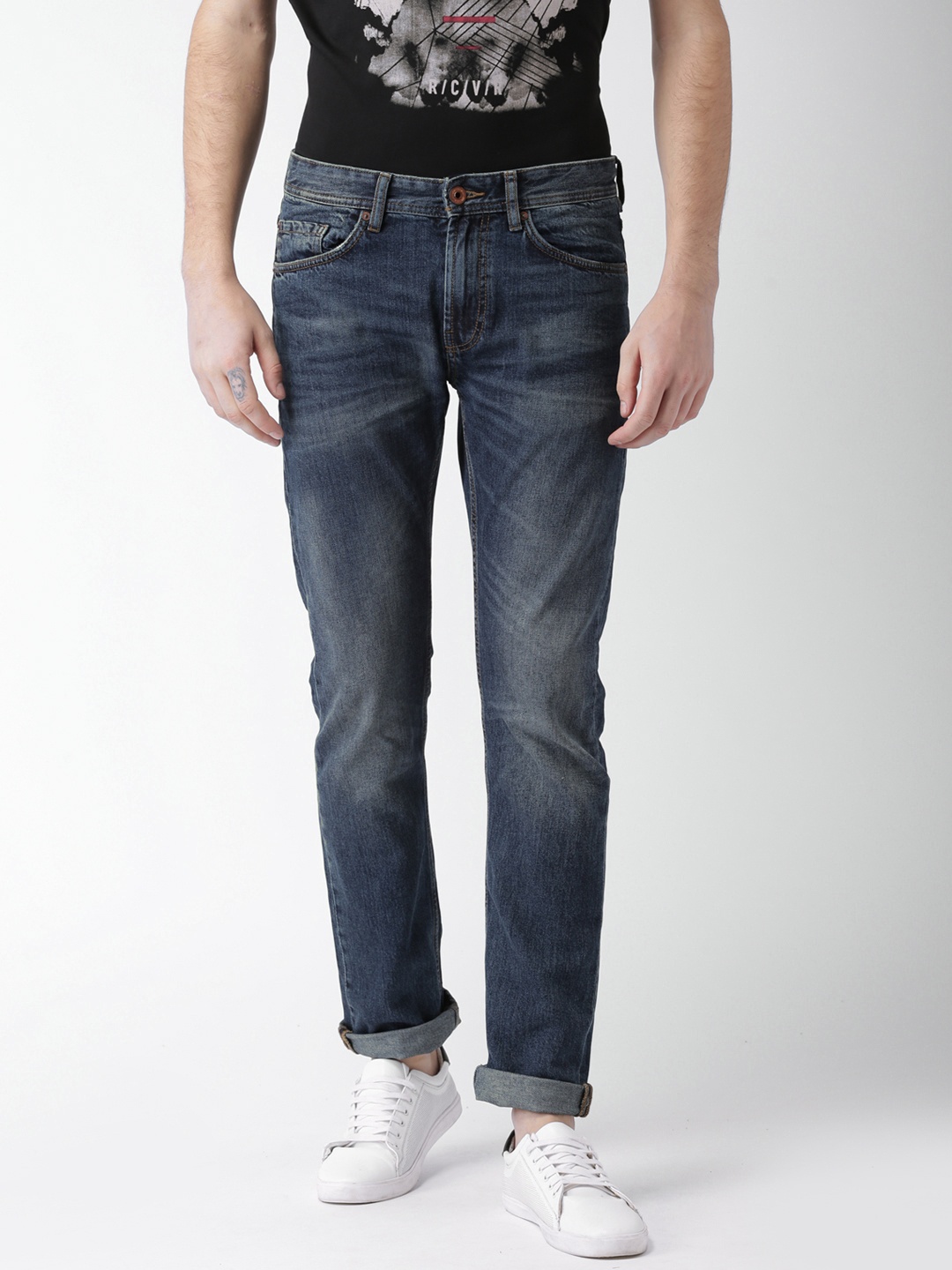 

Celio Men Blue Straight Fit Mid-Rise Clean Look Jeans