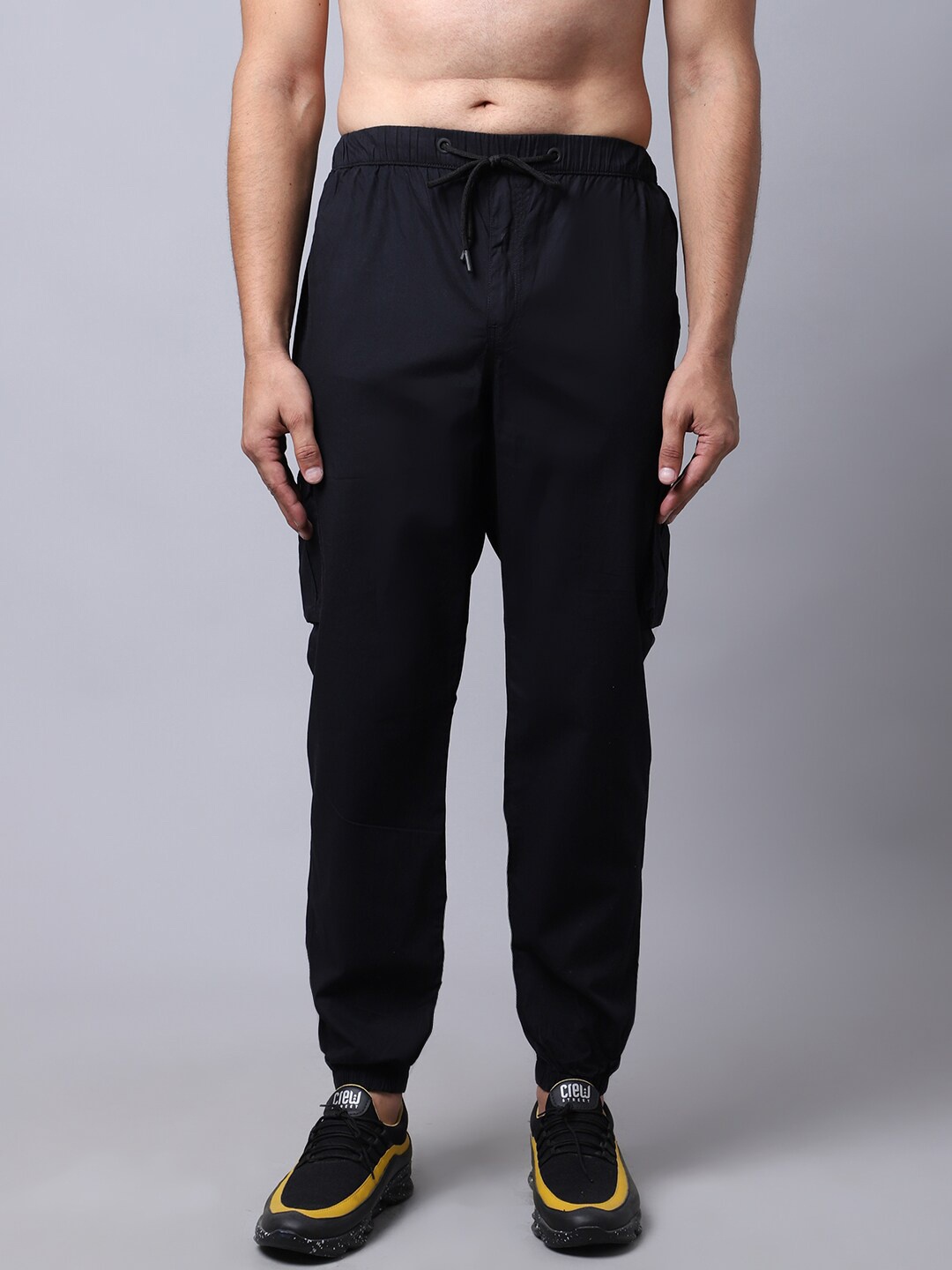 

Cantabil Men Regular Fit Mid-Rise Cotton Joggers, Navy blue