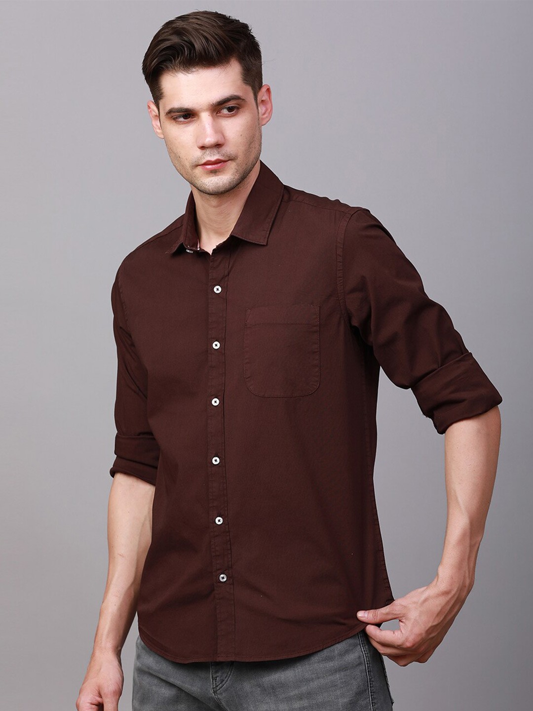 

FOGA Men Maroon Shirt