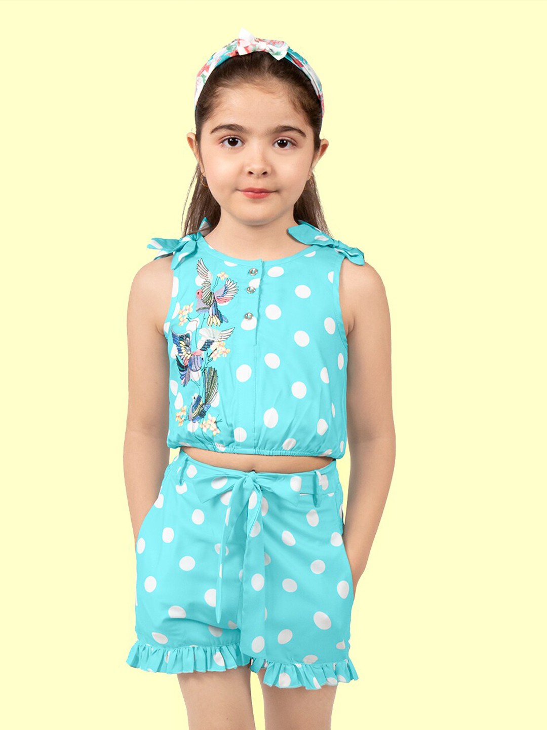 

Naughty Ninos Girls Printed Sleeveless Top With Shorts, Blue