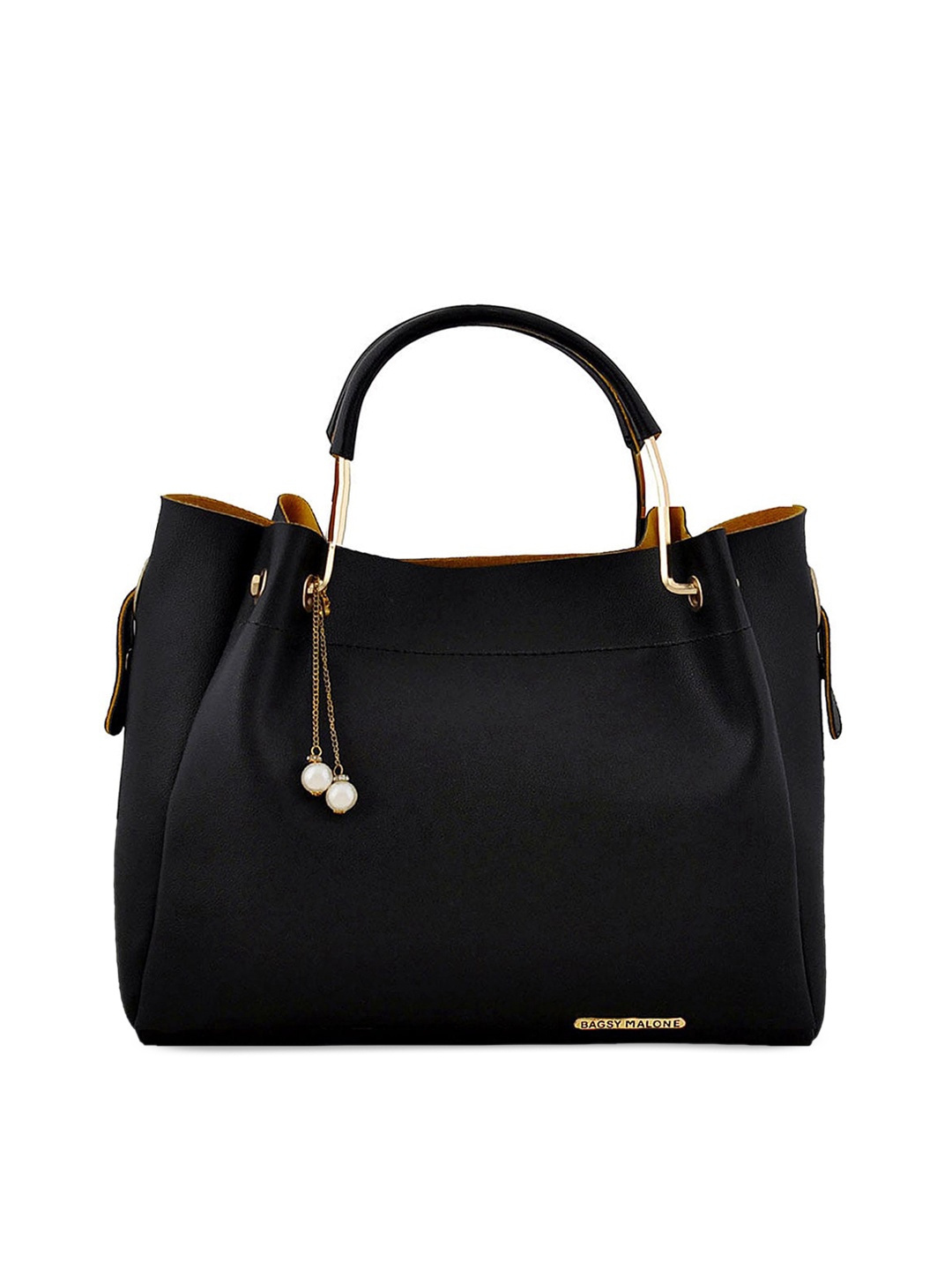 

Bagsy Malone Set Of 2 Pu Shopper Handheld Bag, Black