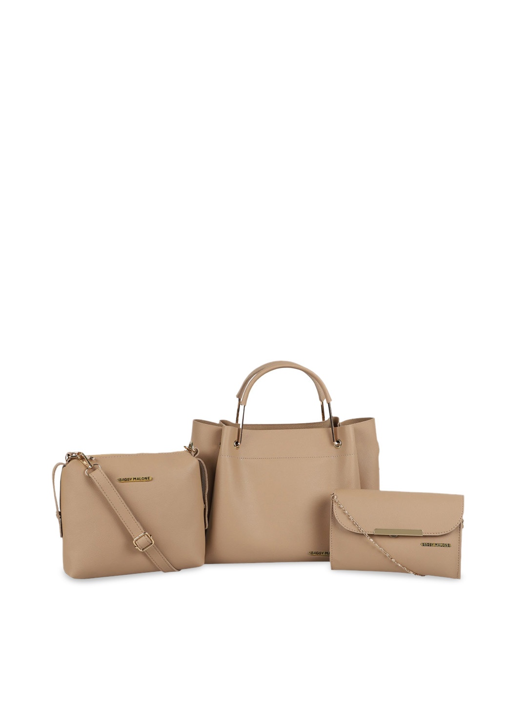 

Bagsy Malone Women Set Of 3 Structured Handbags, Brown