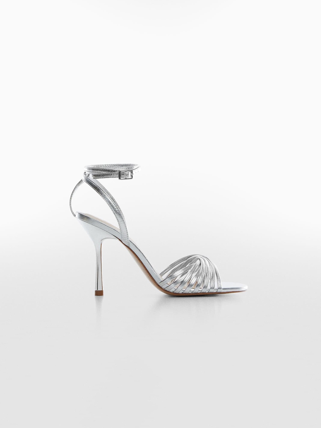 

MANGO Women Mid-Top Slim Heels, Silver