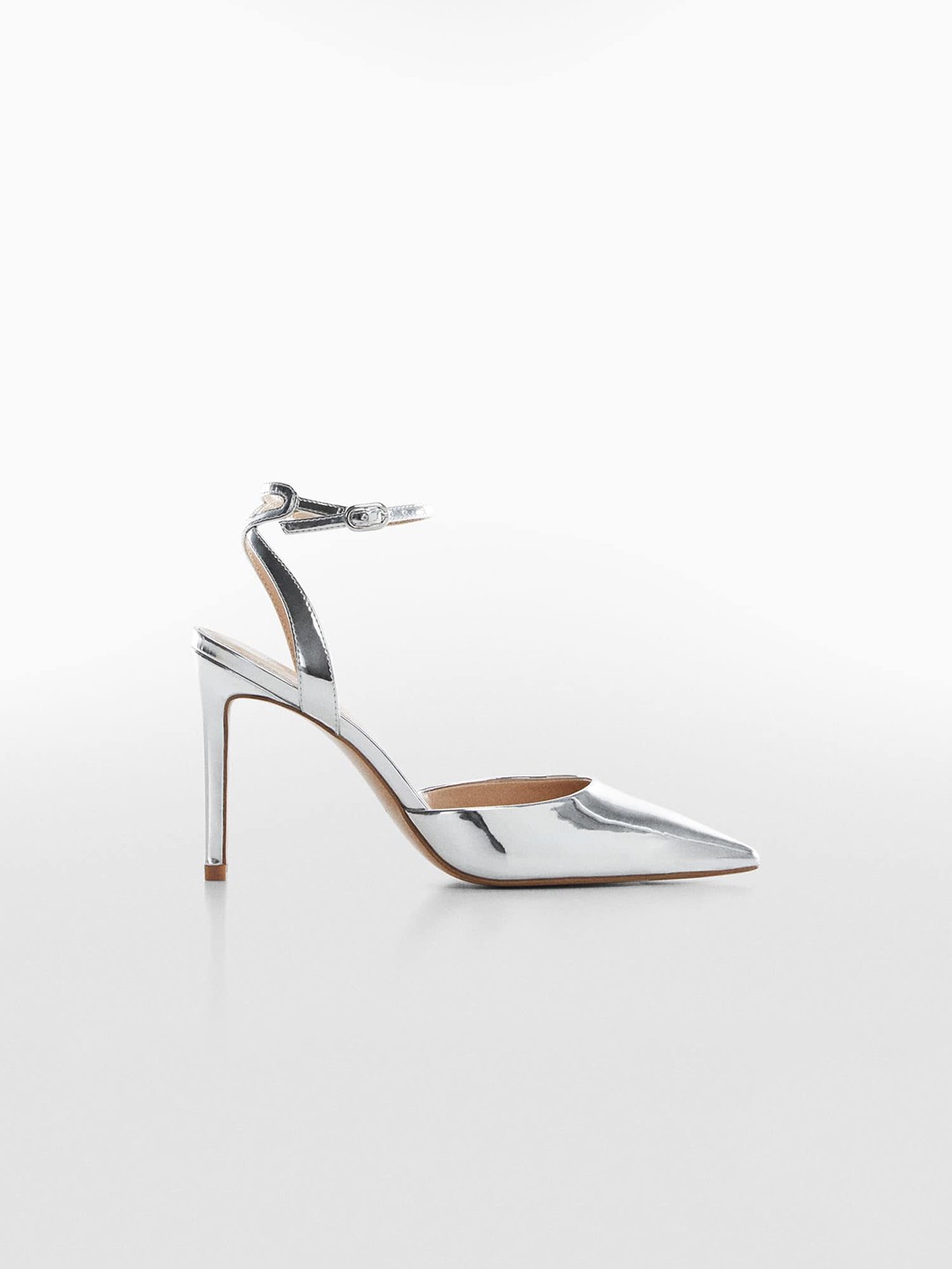 

MANGO Party Mid-Top Stiletto Pumps, Silver