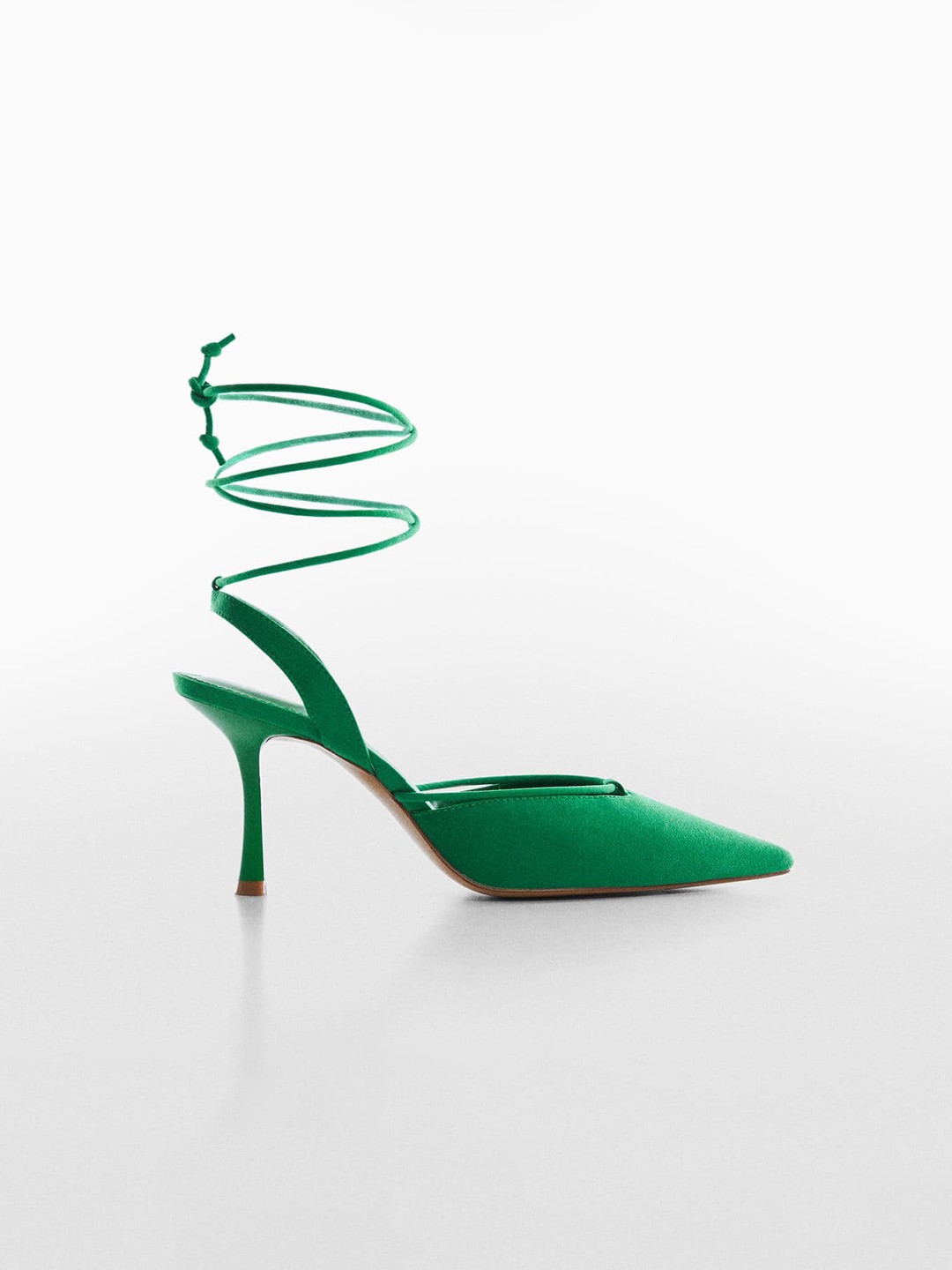 

MANGO Women Mid-Top Slim Heel Pumps, Green