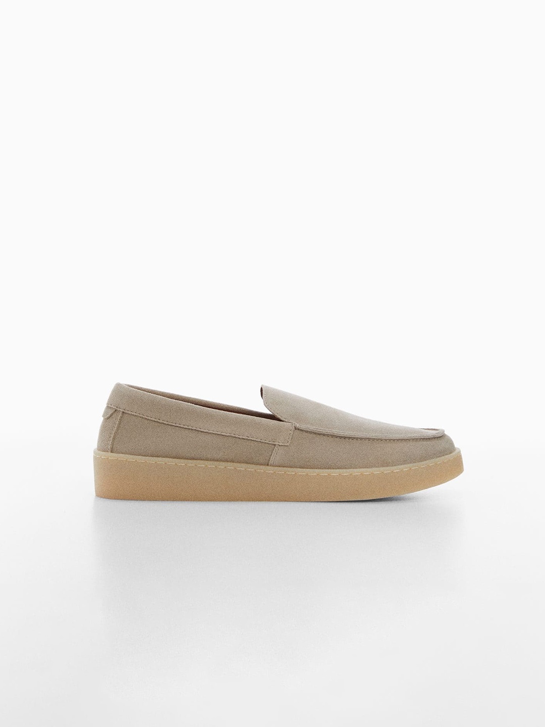 

MANGO MAN Leather Slip-On Sneakers, Beige