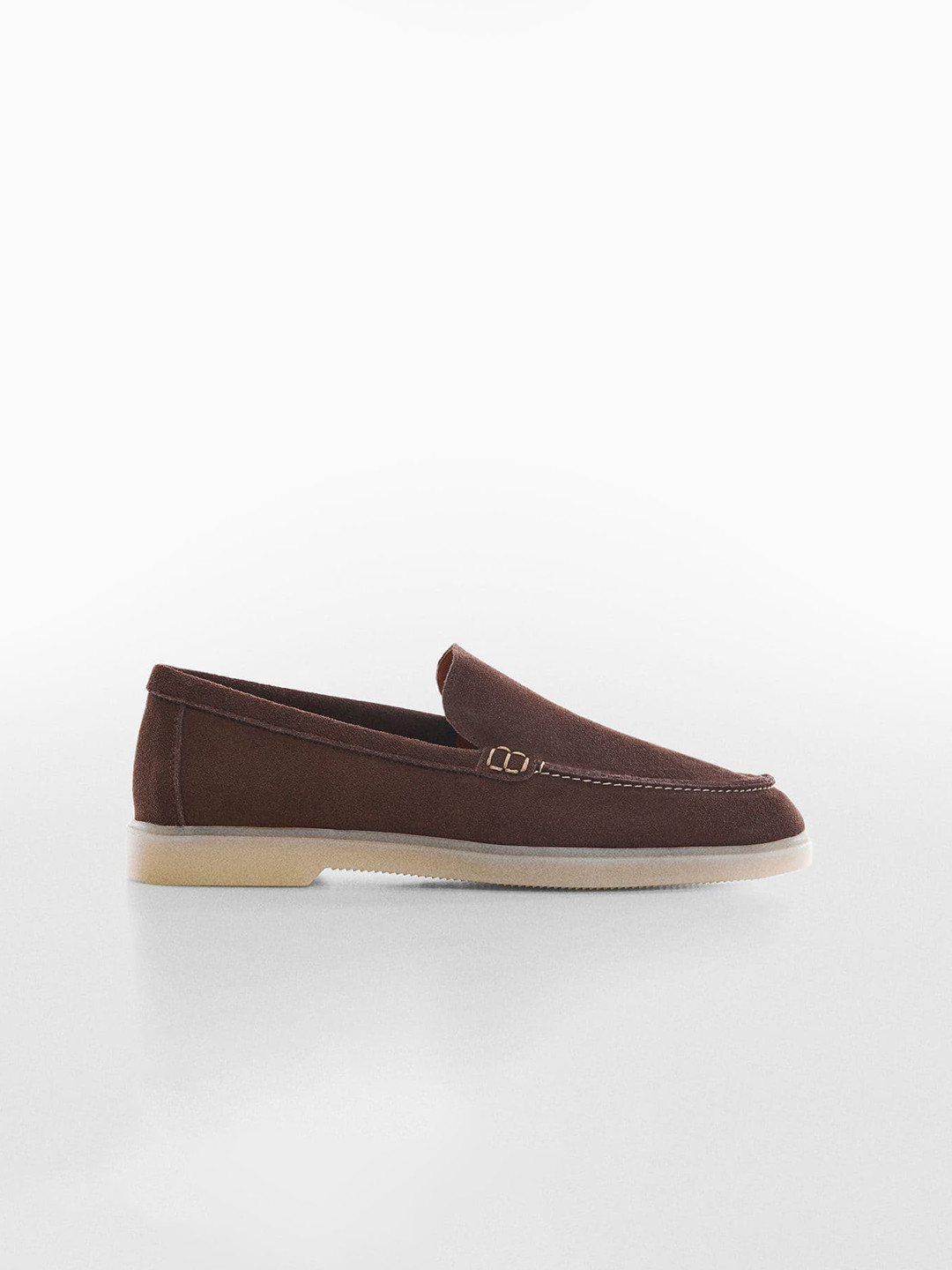 

MANGO MAN Sustainable Leather Slip-On Sneakers, Coffee brown