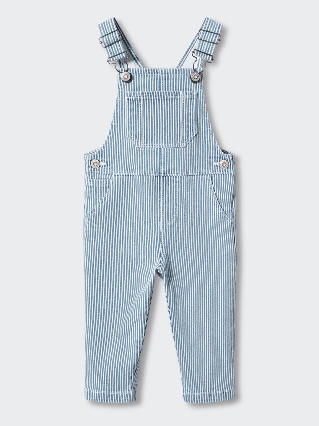 

Mango Kids Boys Striped Dungaree, Blue