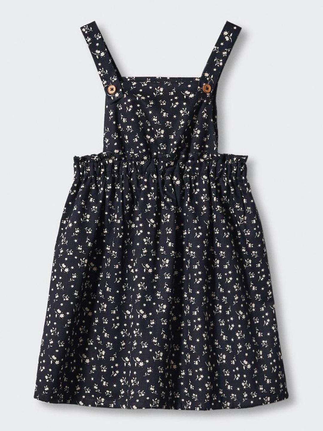 

Mango Kids Girls Floral Print Pure Cotton Pinafore Dress, Black