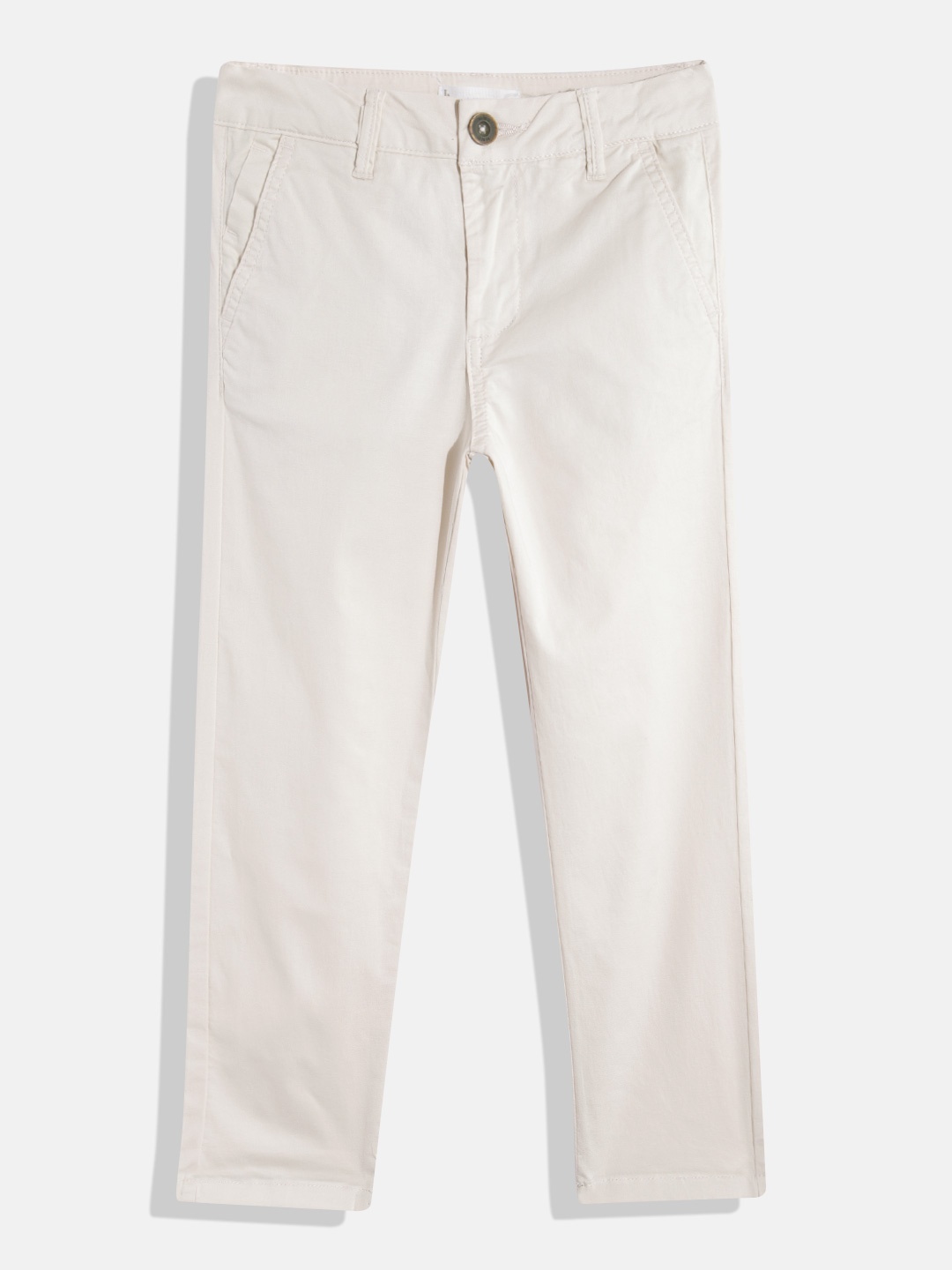 

Mango Kids Boys Mid-Rise Sustainable Chinos Trousers, Off white