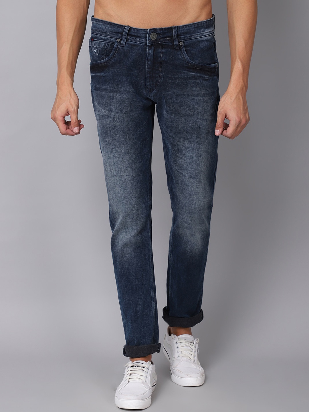 

Cantabil Men Cotton Heavy Fade Stretchable Jeans, Blue