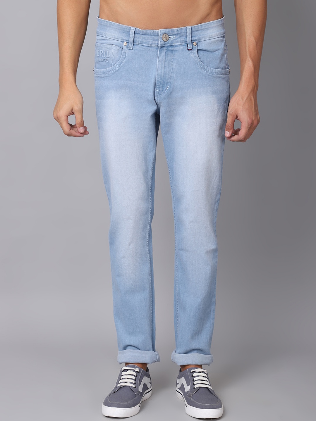 

Cantabil Men Cotton Heavy Fade Jeans, Blue
