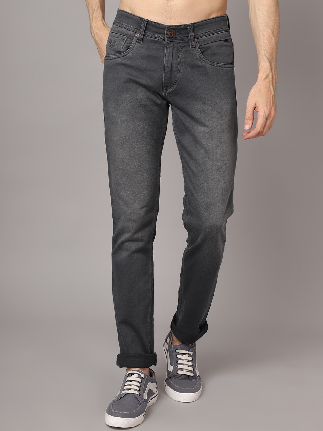 

Cantabil Men Cotton Light Fade Jeans, Blue