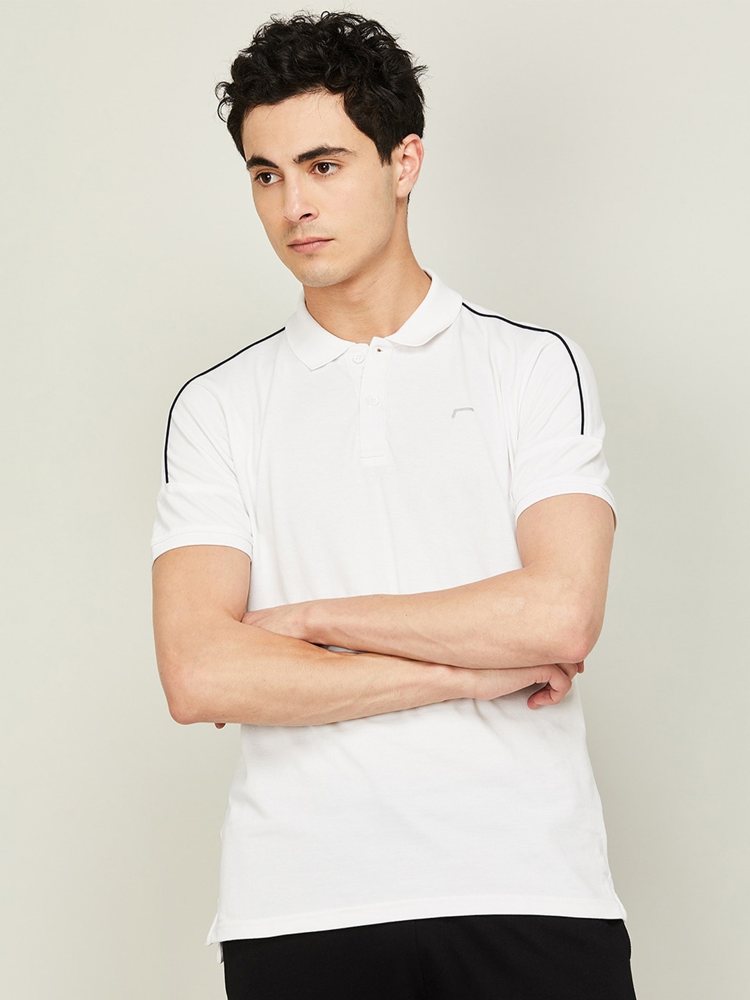 

Fame Forever by Lifestyle Polo Collar Short Sleeves T-shirt, White
