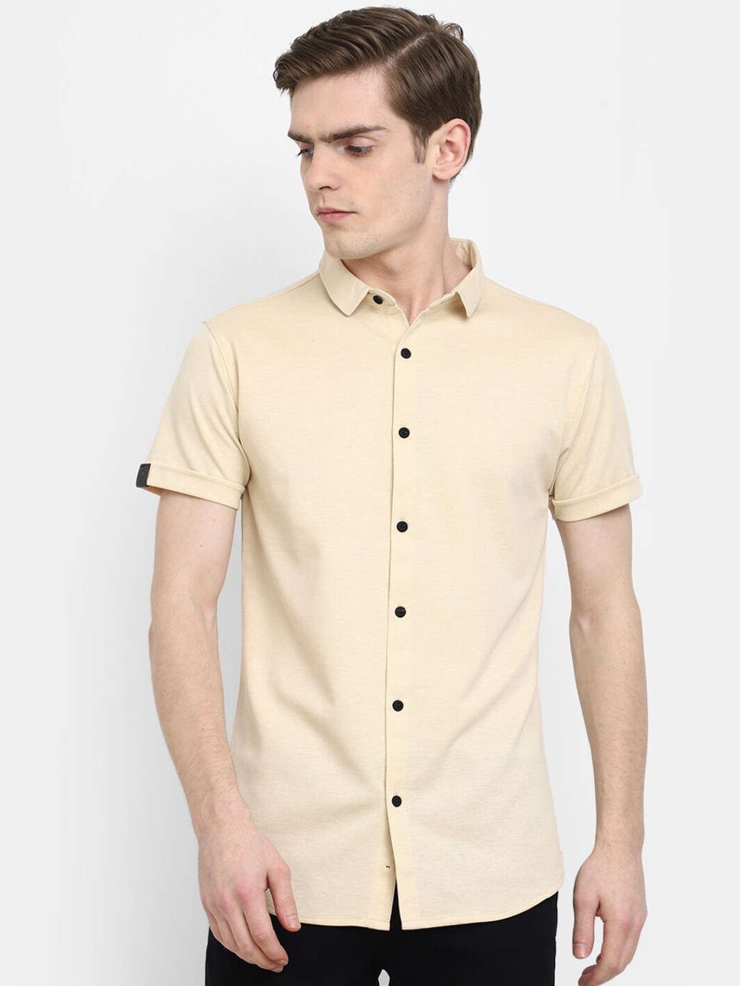 

V-Mart Polo Collar Cotton T-shirt, Beige