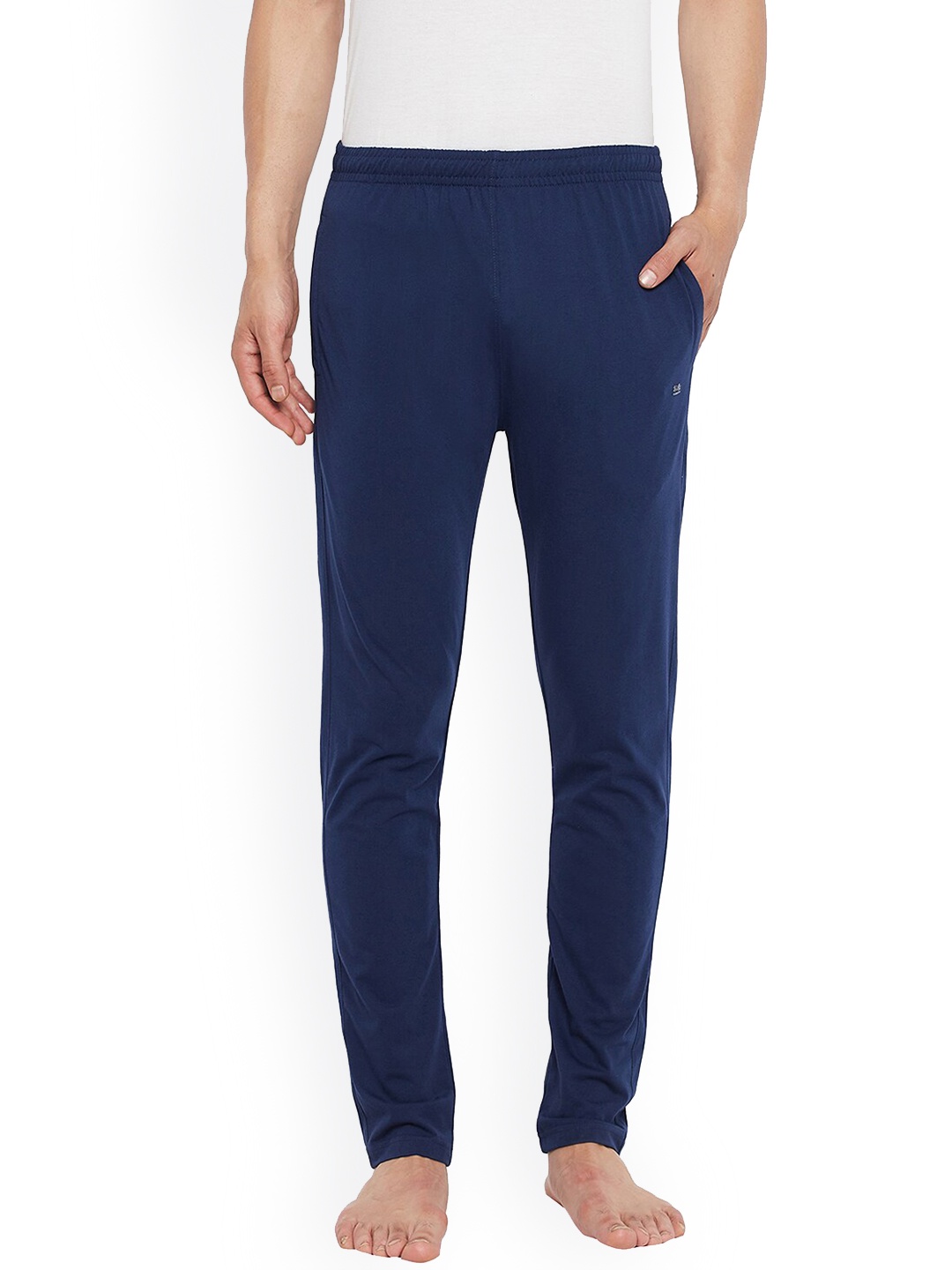 

Okane Men Mid-Rise Cotton Lounge Pants, Navy blue