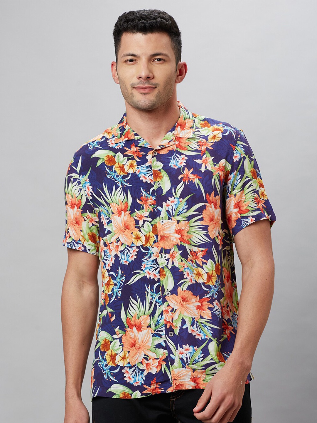 

Globus Comfort Floral Printed Casual Shirt, Navy blue