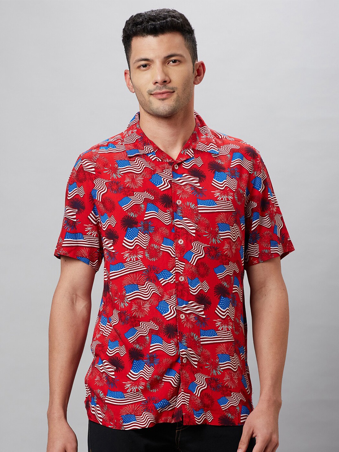 

Globus Comfort Printed Casual Shirt, Red