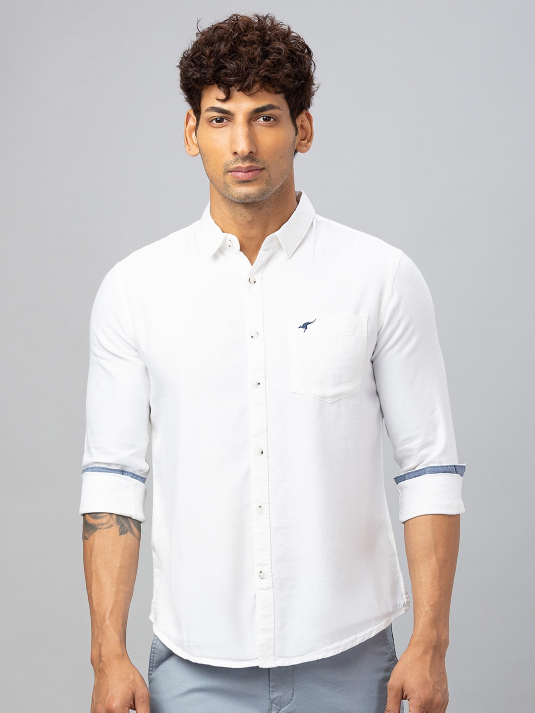 

Globus Comfort Spread Collar Casual Shirt, White