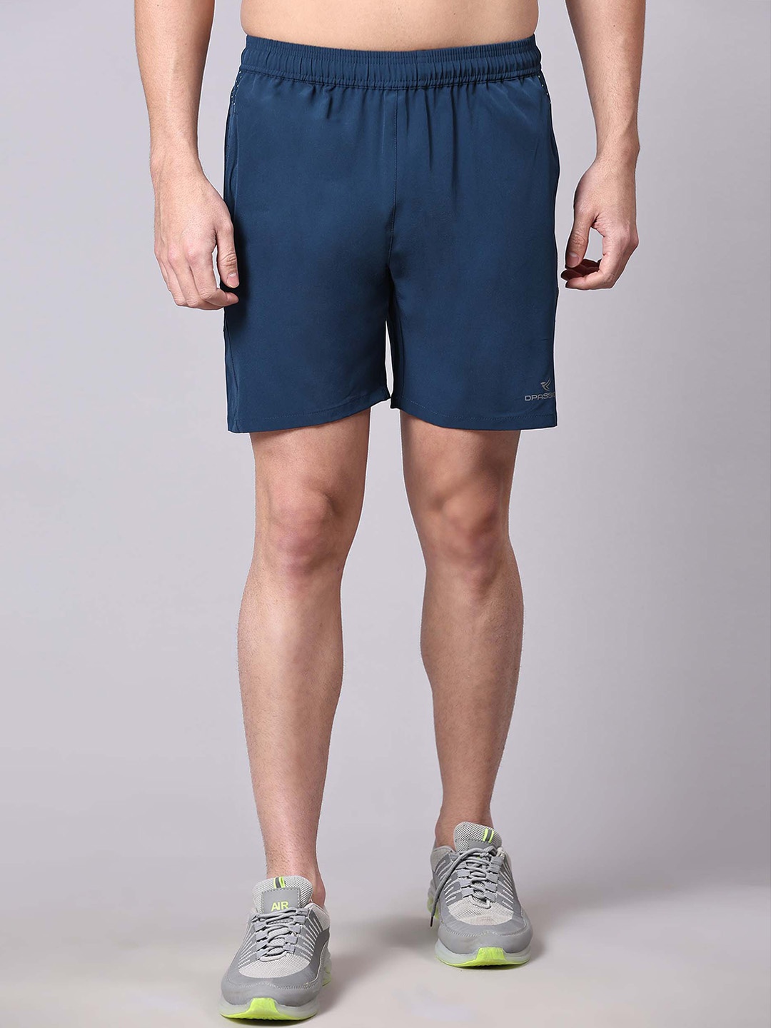 

Dpassion Men Mid-Rise Running Sports Shorts, Blue