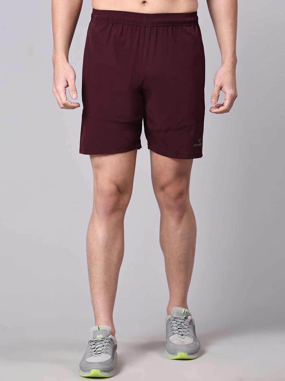 

Dpassion Men Mid Rise Running Sports Shorts, Maroon