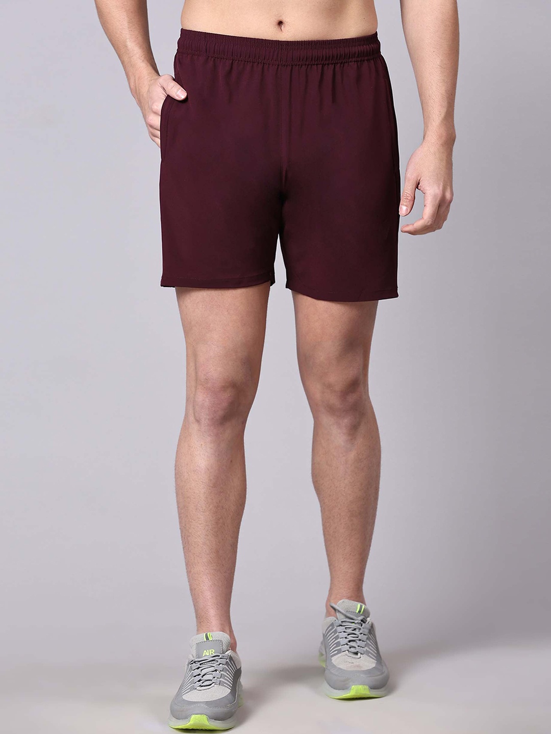 

Dpassion Men Running Sports Shorts, Maroon