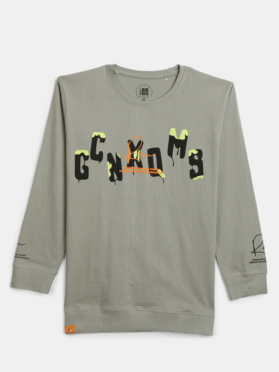 

V-Mart Boys Typography Printed Cotton T-shirt, Grey