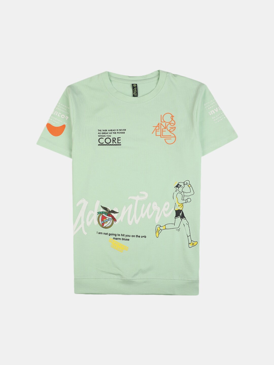 

V-Mart Boys Typography Printed Cotton T-shirt, Green
