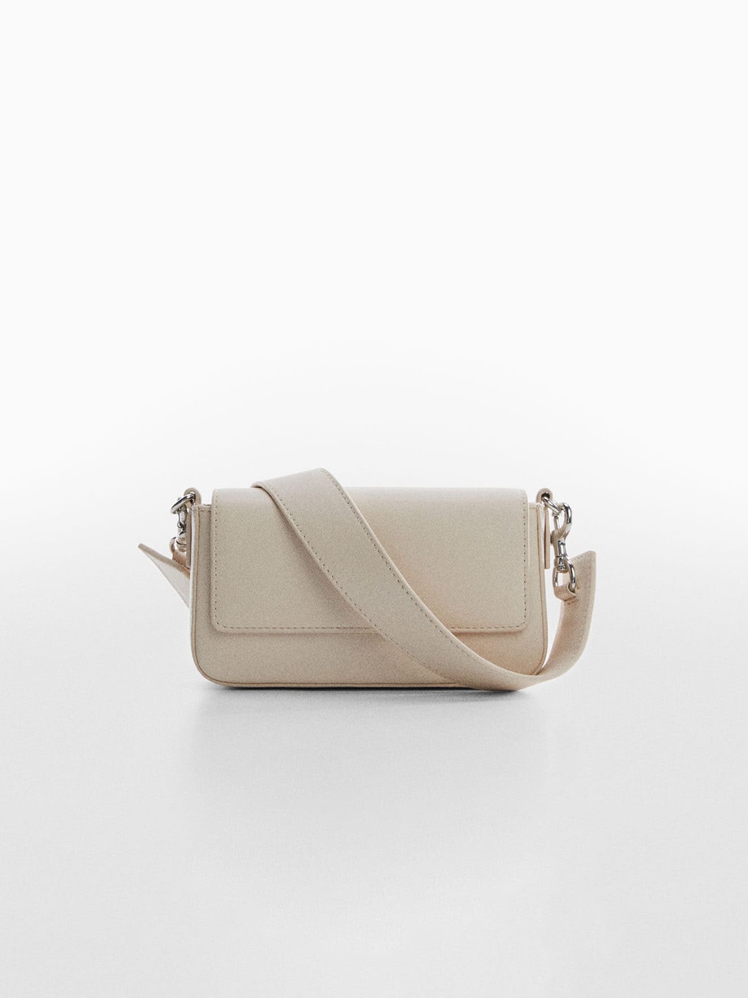 

MANGO Women Cross Body Structured Sling Bag, Cream