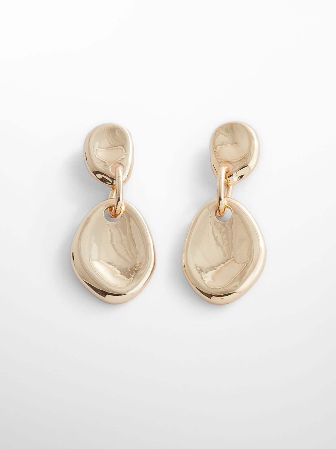 

MANGO Women Oval Shaped Sustainable Drop Earrings, Gold
