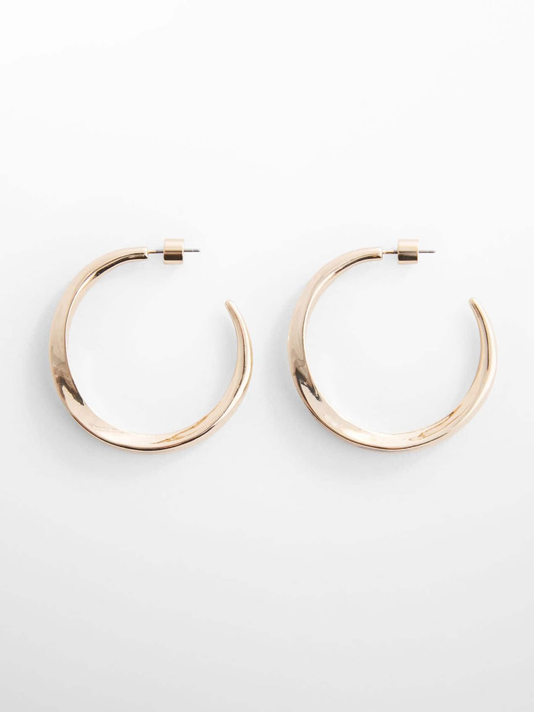 

MANGO Women Circular Shaped Sustainable Half Hoop Earrings, Gold