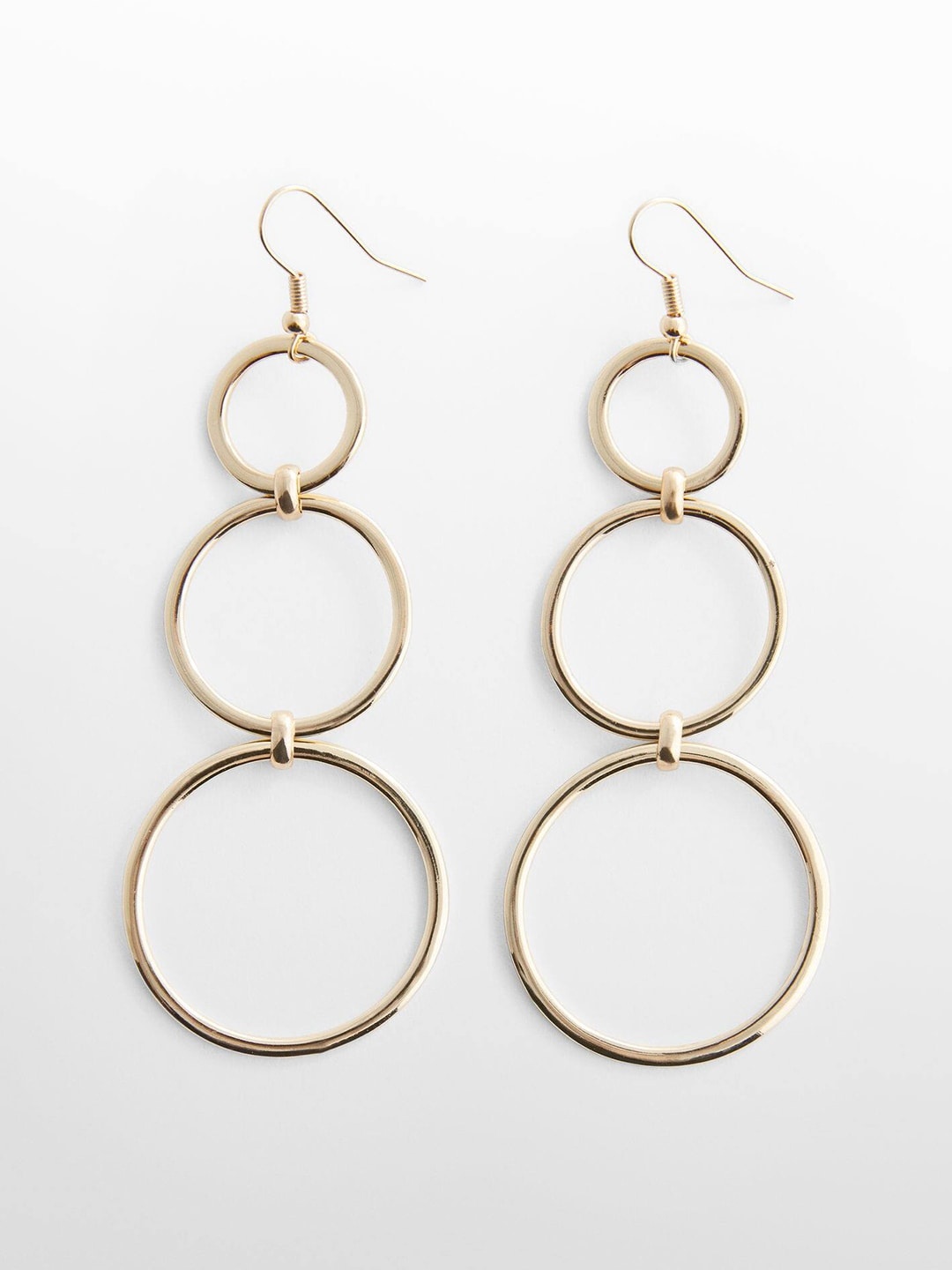 

MANGO Women Circular Shaped Sustainable Drop Earrings, Gold