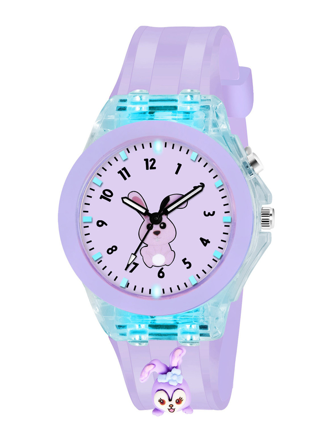 

Shocknshop Printed Dial & Straps Scratch Resistant Analogue Watch LED Rabbit P327, Purple