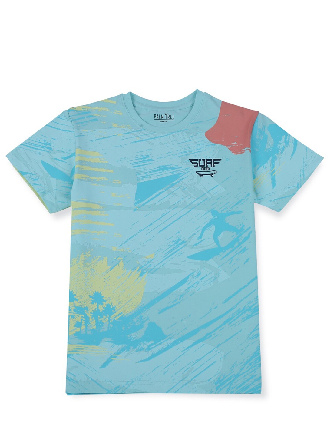 

Palm Tree Boys Abstract Printed Cotton T-shirt, Blue