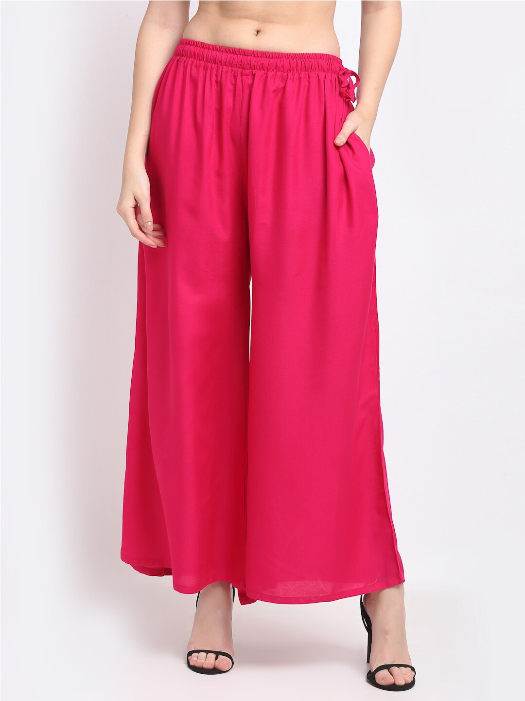 

TAG 7 Women Flared Ethnic Palazzos, Pink