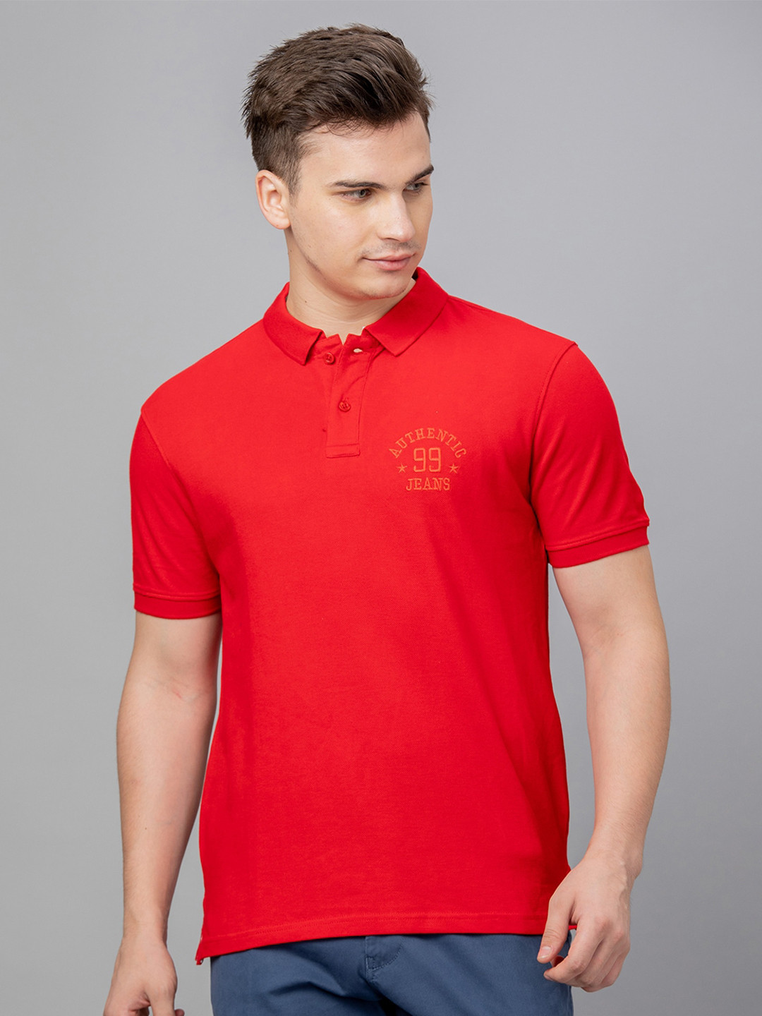 

Globus Polo Collar Pure Cotton T-shirt, Red