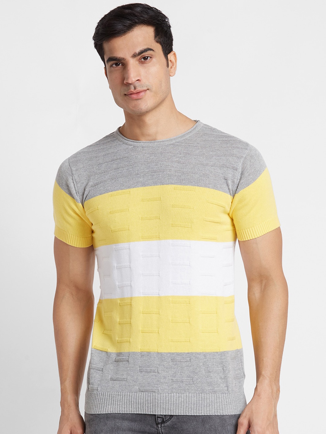 

Globus Colourblocked Pure Cotton T-shirt, Grey