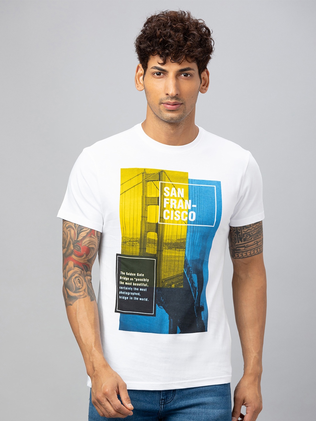 

Globus Graphic Printed Pure Cotton T-shirt, White