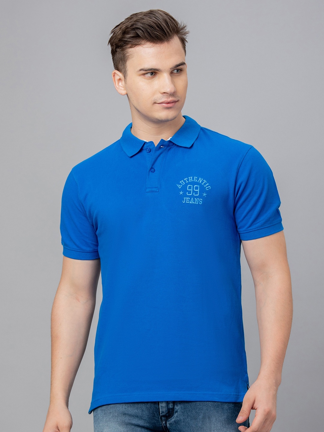 

Globus Polo Collar Pure Cotton T-shirt, Blue
