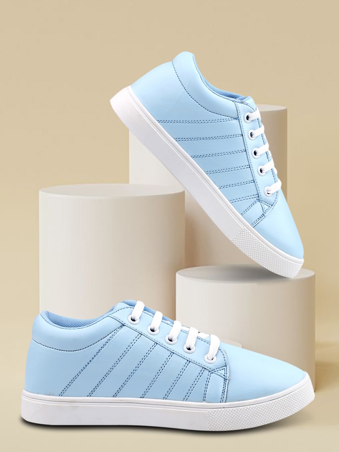 

KRAASA Women Contrast Sole Sneakers, Blue