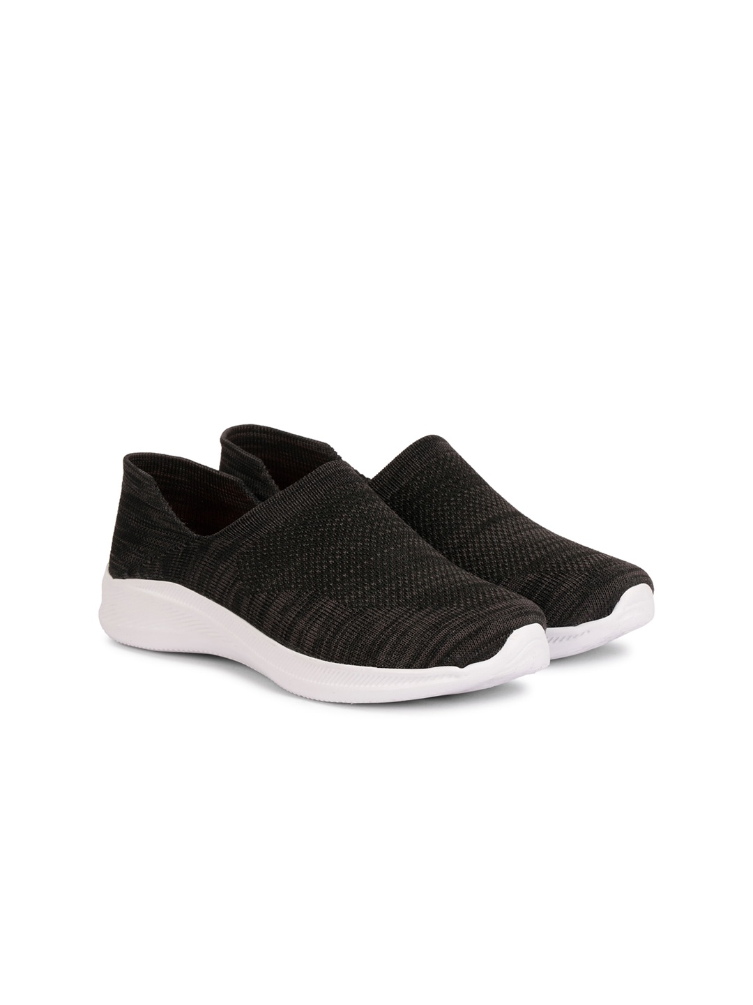 

KRAASA Women Woven Design Slip-On Sneakers, Black
