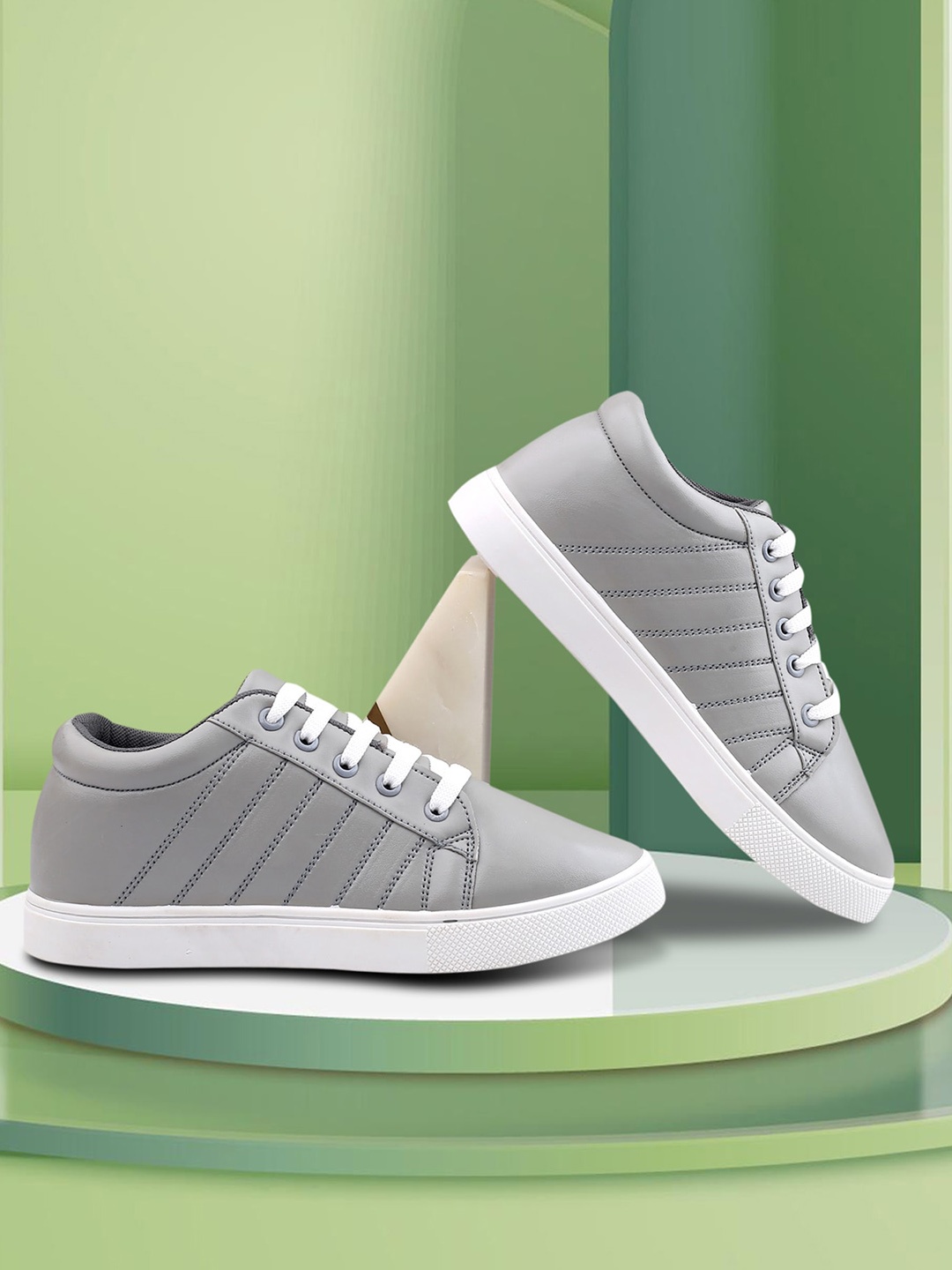

KRAASA Women Contrast Sole Sneakers, Grey