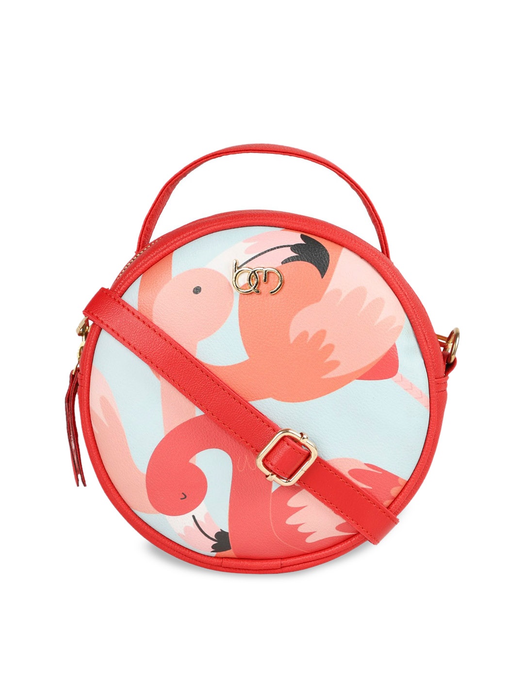 Bagsy Malone Graphic Printed Structured Sling Bag, Red