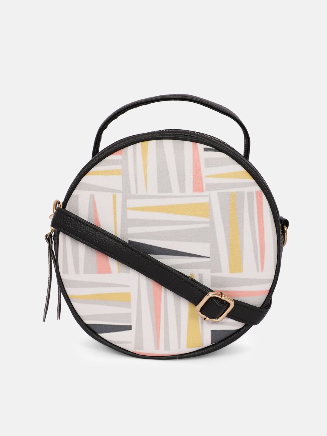 

Bagsy Malone Printed PU Structured Sling Bag, White