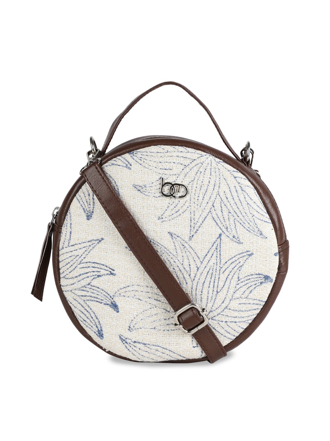 

Bagsy Malone Floral Printed Full Moon Sling Bag, Cream