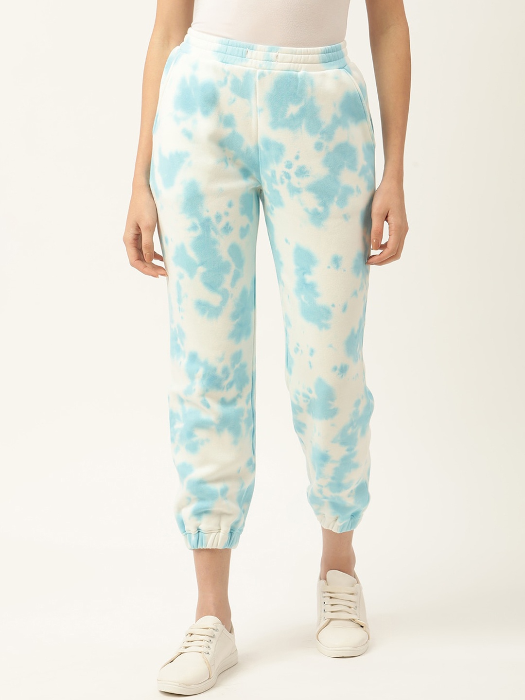 

DressBerry Women Tie And Dye Relaxed-Fit Pure Cotton Jogger, Blue