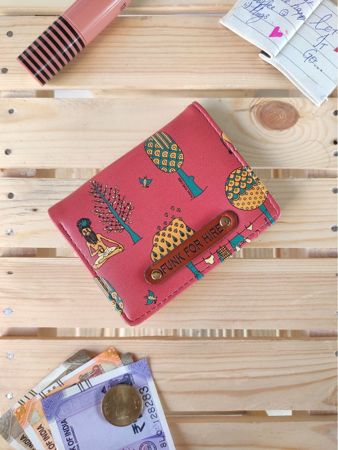 

Funk For Hire Printed PU Two Fold Wallet, Red