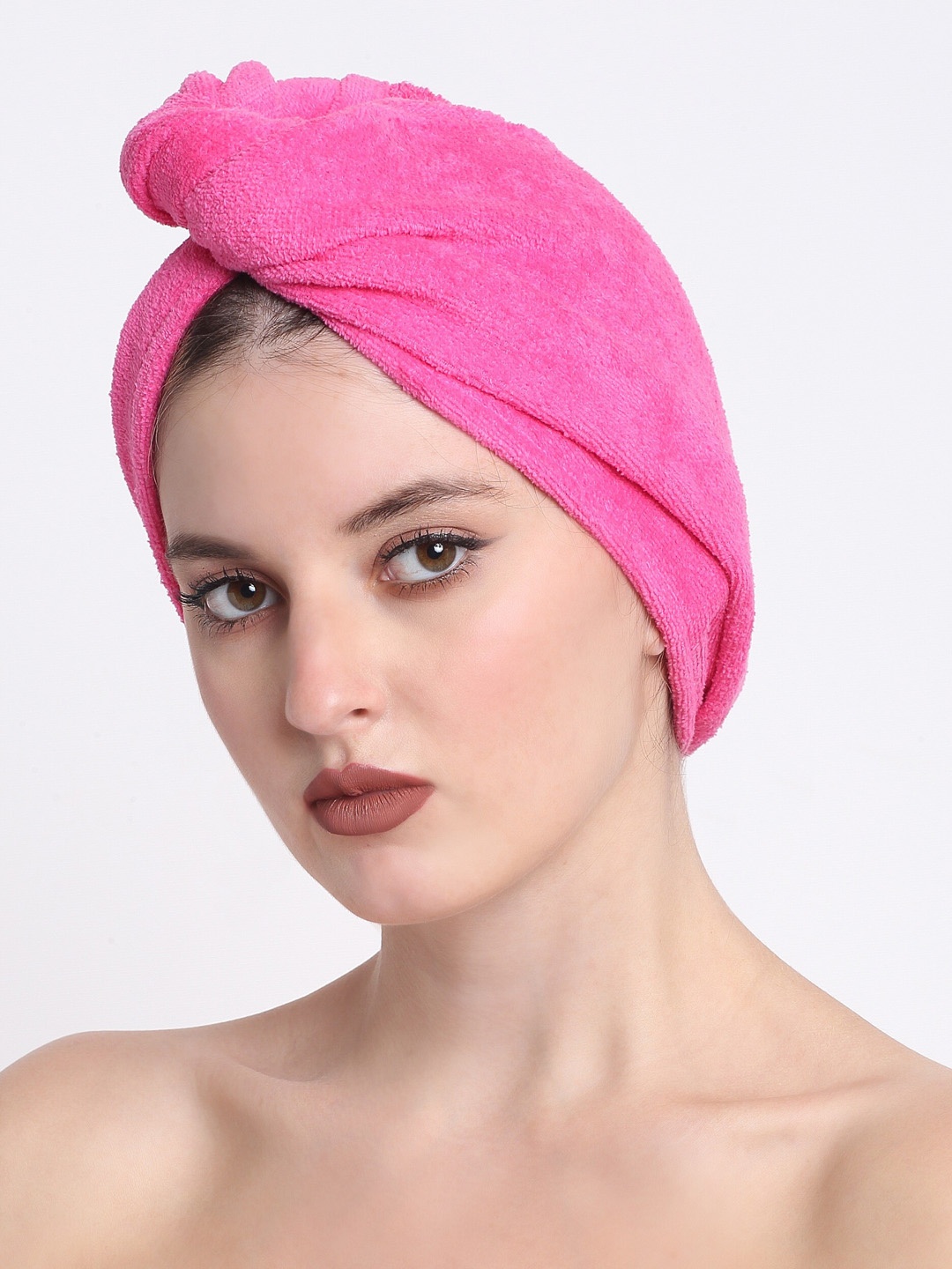 

Creeva Luxury Fuschia Pink Pure Cotton 380 GSM Anti Bacterial Hair Wrap Towel, Fuchsia