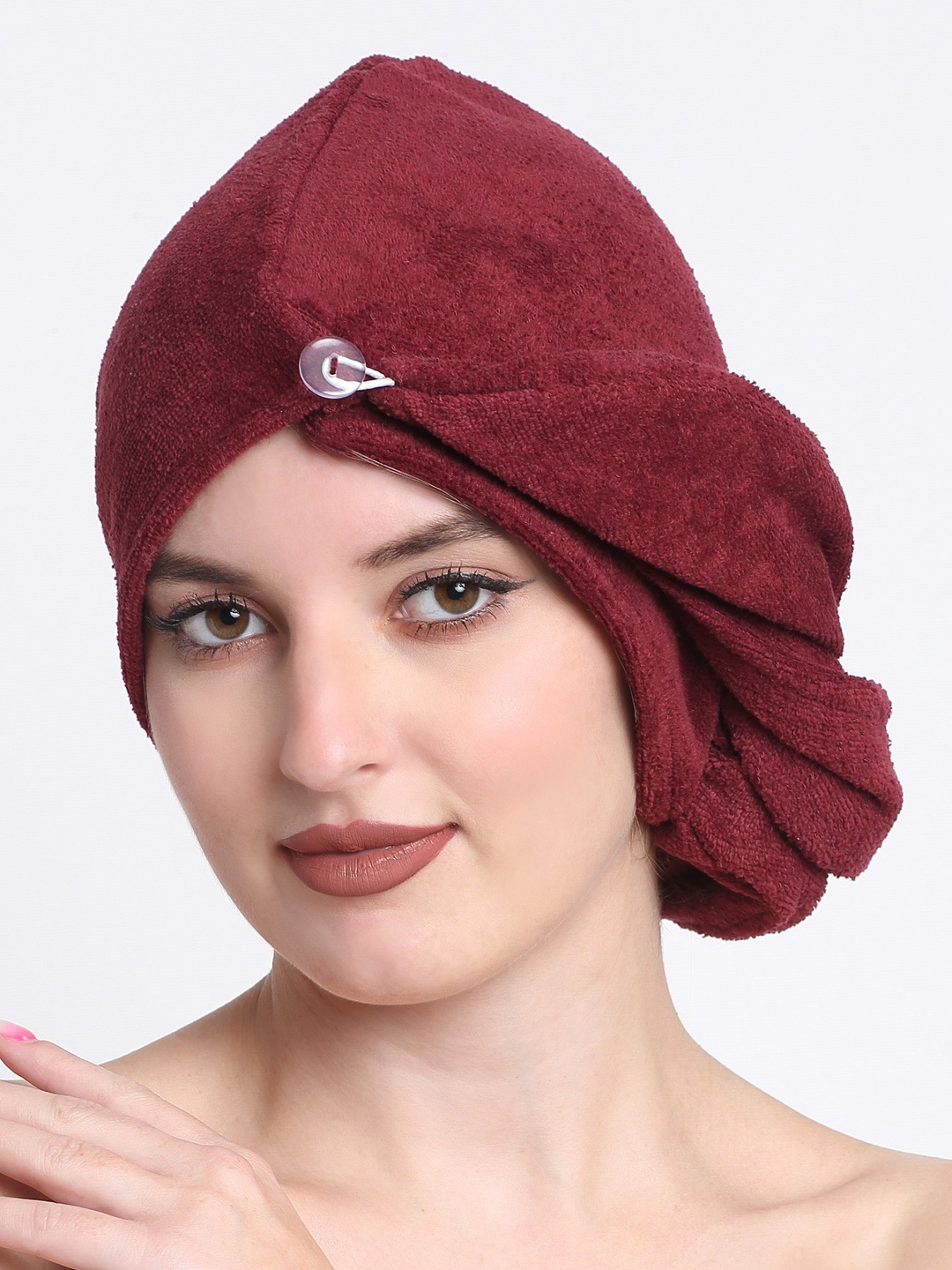 

Creeva Luxury Maroon Pure Cotton 380 GSM Anti Bacterial Hair Wrap Towel