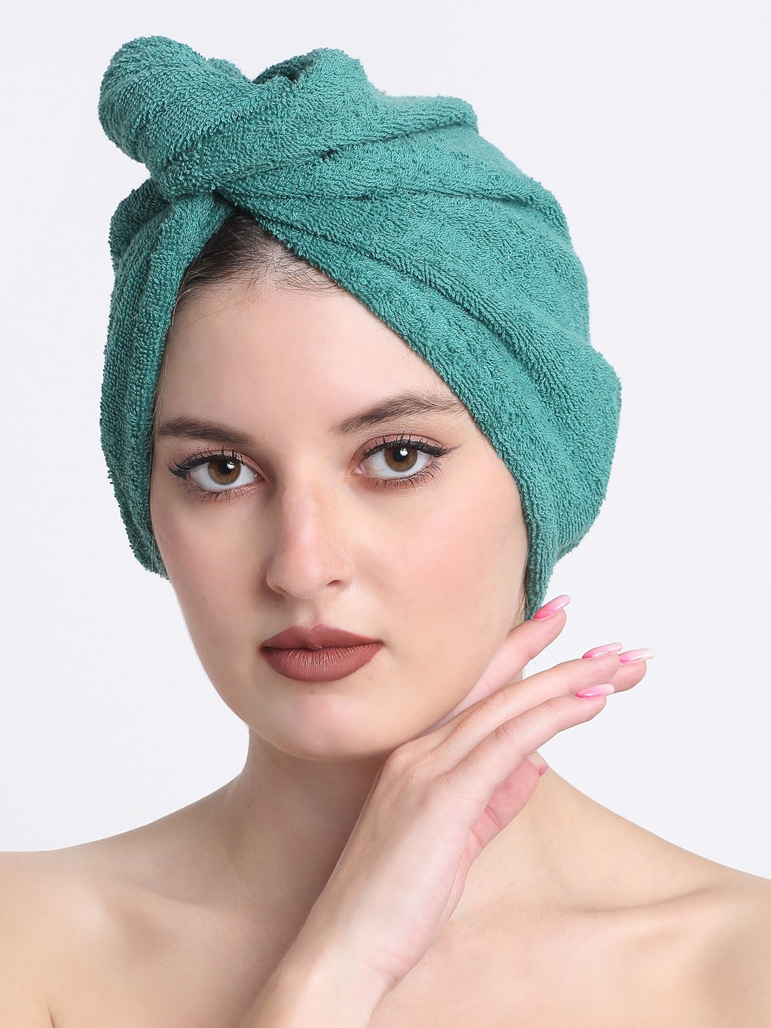 

Creeva Luxury Mint Green Pure Cotton 380 GSM Anti Bacterial Hair Wrap Towel